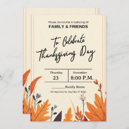 INVITACIÓN THE COLORFUL AUTUMN SEASON AND THANKSGIVING