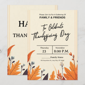 INVITACIÓN THE COLORFUL AUTUMN SEASON AND THANKSGIVING