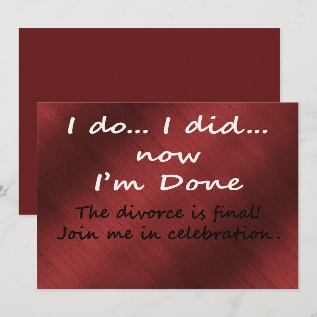 Invitación The Divorce is Final (Anverso / Reverso)