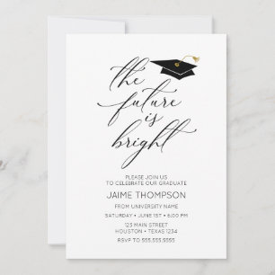 Invitación The future is bright Modern Graduation Invitation