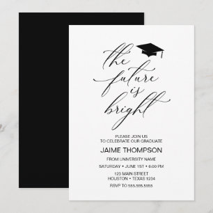 Invitación The future is bright Modern Graduation Invitation