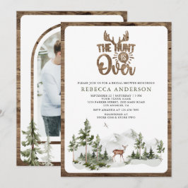 Invitación The Hunt is Over Forest Deer Bridal Shower Photo
