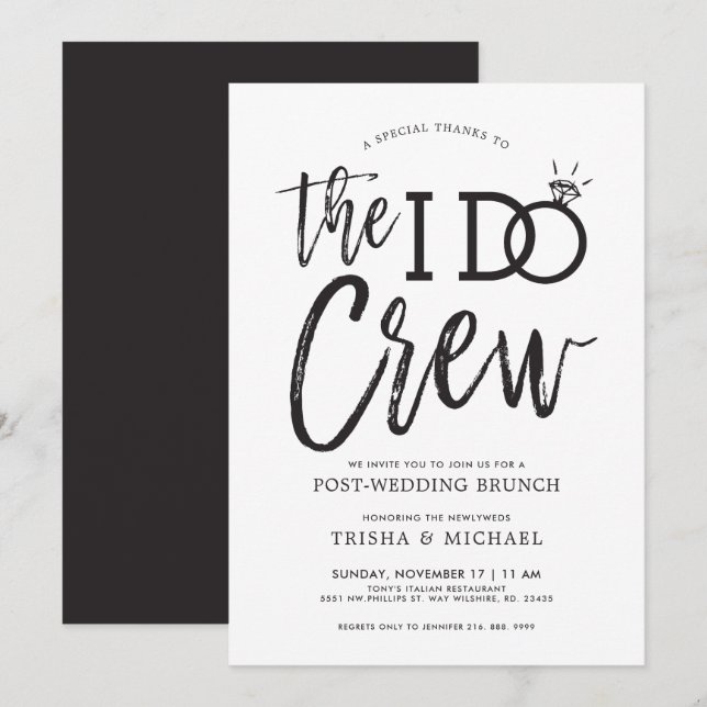Invitación The I Do Crew | Brunch de Después de la Boda (Anverso / Reverso)