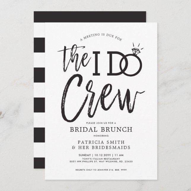 Invitación The I Do Crew | Desayuno de chicas para la novia (Anverso / Reverso)
