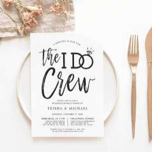 Invitación The I Do Crew Fiesta de Cena de Ensayo