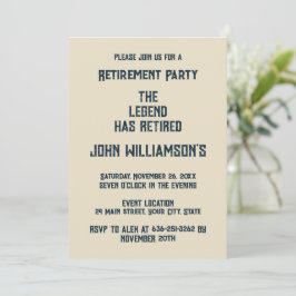 Invitación The Legend Has Retired funny retirement