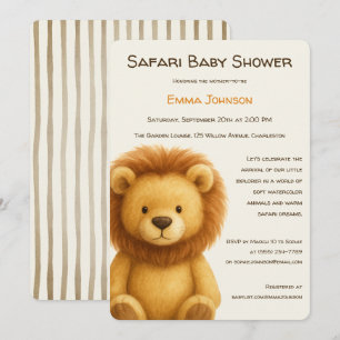Invitación The Little Explorer Safari Friends Baby Shower