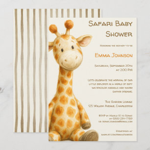 Invitación The Little Explorer Safari Friends Baby Shower
