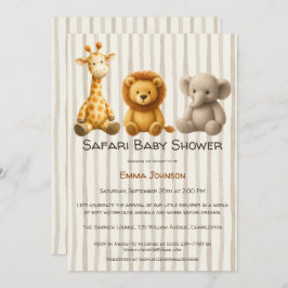 Invitación The Little Explorer | Safari Friends Baby Shower