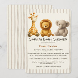 Invitación The Little Explorer | Safari Friends Baby Shower