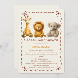 Invitación The Little Explorer | Safari Friends Baby Shower