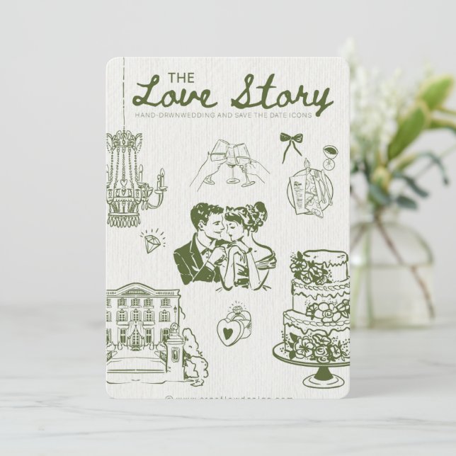 Invitación 💍the love story invitation (Anverso de pie)