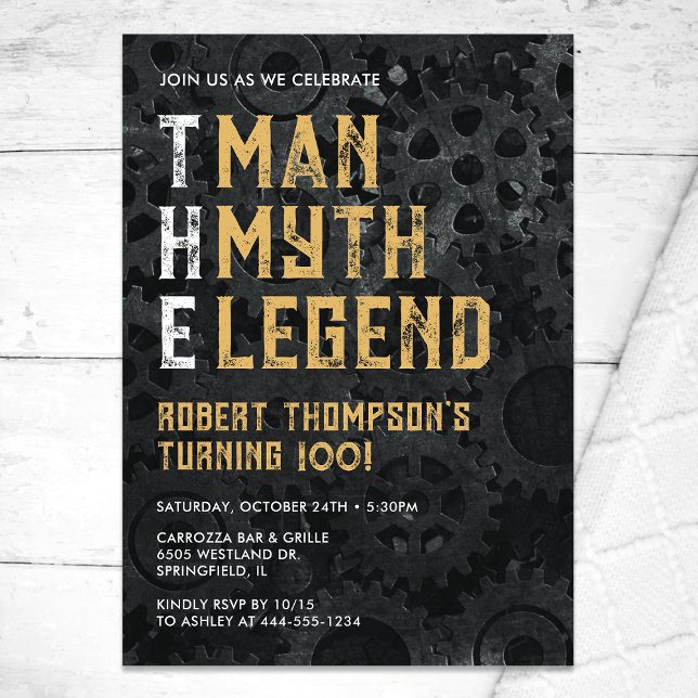 Invitación The Man The Myth The Legend 100th Birthday (Subido por el creador)