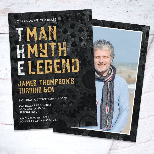Invitación The Man The Myth The Legend 60th Photo Birthday (Subido por el creador)