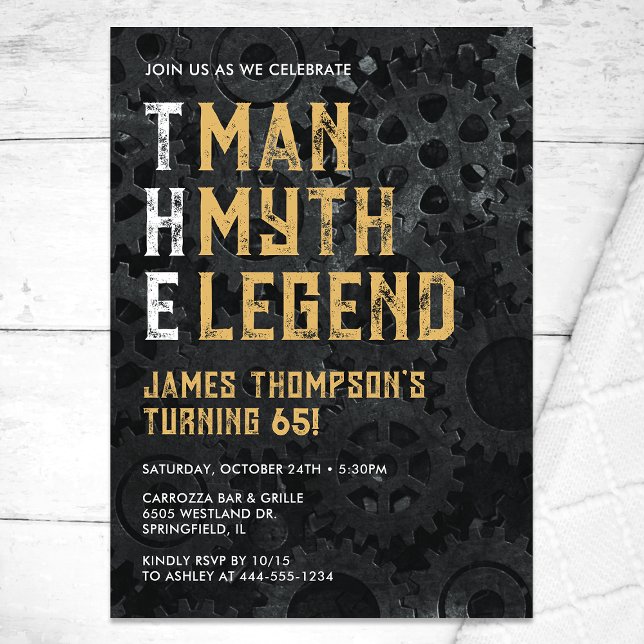 Invitación The Man The Myth The Legend 65th Birthday (Subido por el creador)