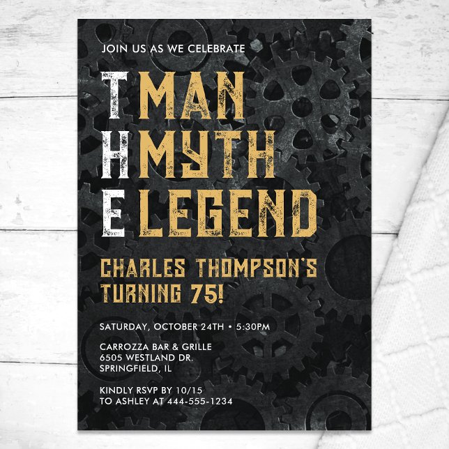 Invitación The Man The Myth The Legend 75th Birthday (Subido por el creador)