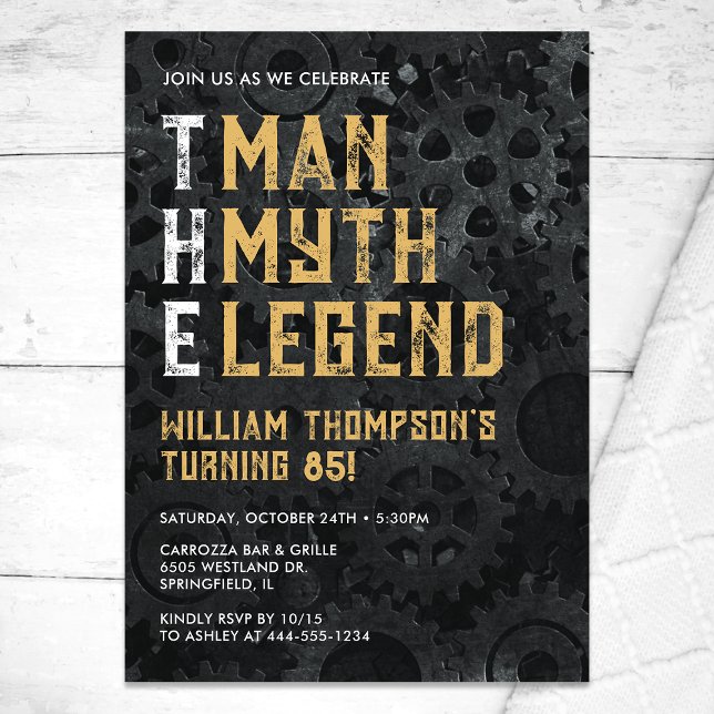 Invitación The Man The Myth The Legend 85th Birthday (Subido por el creador)