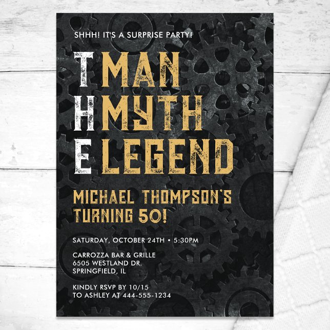 Invitación The Man The Myth The Legend Surprise 50th Birthday (Subido por el creador)