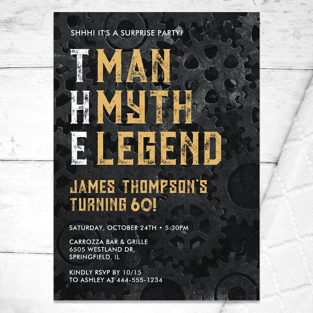 Invitación The Man The Myth The Legend Surprise 60th Birthday (Subido por el creador)