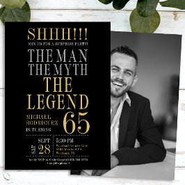 Invitación The Man The Myth The Legend Surprise 65th Birthday