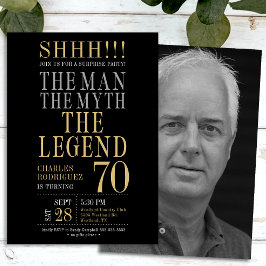 Invitación The Man The Myth The Legend Surprise 70th Birthday