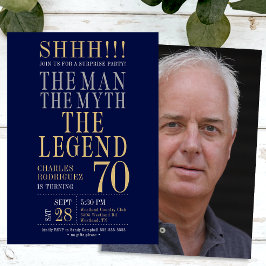 Invitación The Man The Myth The Legend Surprise 70th Birthday