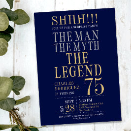 Invitación The Man The Myth The Legend Surprise 75th Birthday