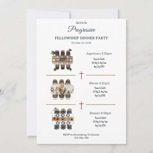 Invitación The Moving Feast Progressive Dinner Invitation (Anverso)