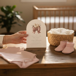 Invitación the nest is pink watercolor minimal baby shower