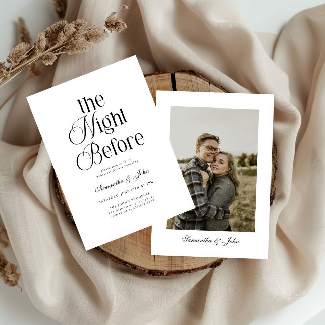 Invitación The Night Before Modern Photo  Rehearsal Dinner (Subido por el creador)
