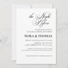 Invitación The Night Before Rehearsal Dinner Invitation