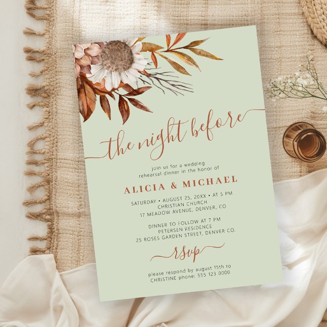 Invitación The night before rustic boho rehearsal dinner (Subido por el creador)