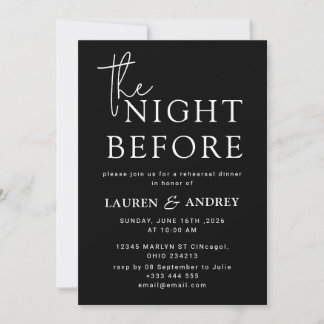 Invitación The Night Before Wedding Invitation