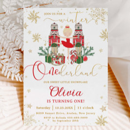 Invitación The Nutcracker Winter Onederland 1st Birthday Red