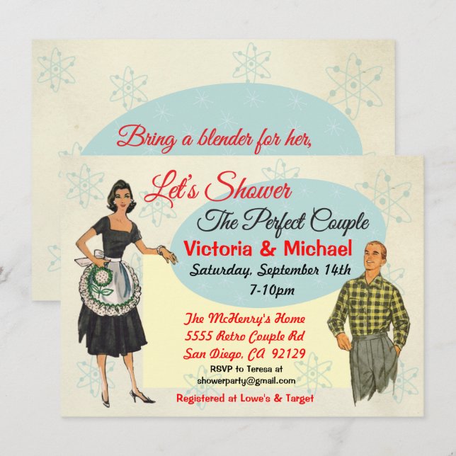 Invitación The Perfect Couple Bridal Couples Shower Invites (Anverso / Reverso)