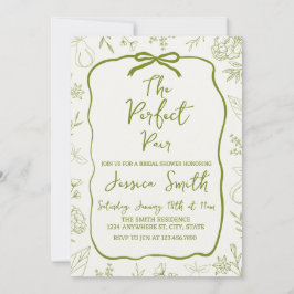 Invitación The Perfect Pair Green Bridal Shower Invitation