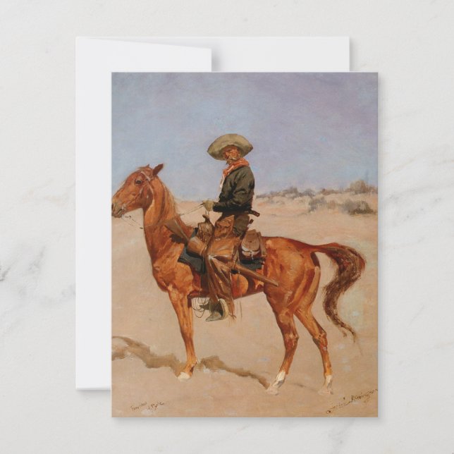 Invitación The Puncher de Frederic Remington (1895) (Anverso)