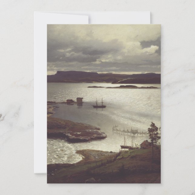 Invitación The Sandvik Fiord by Hans Gude (Anverso)