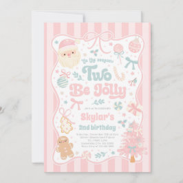 Invitación The Season Two Be Jolly Christmas Bow 2nd Birthday