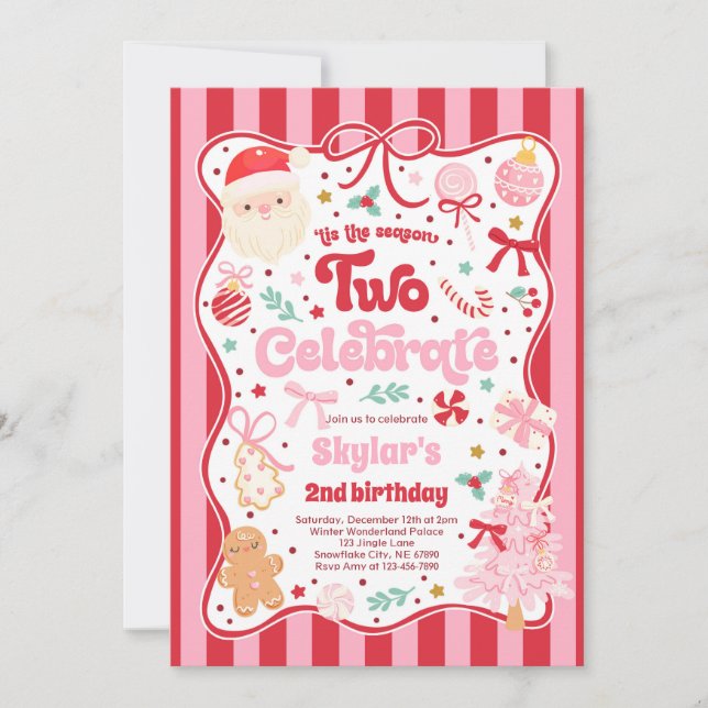 Invitación The Season Two Celebrate Christmas 2nd Birthday (Anverso)