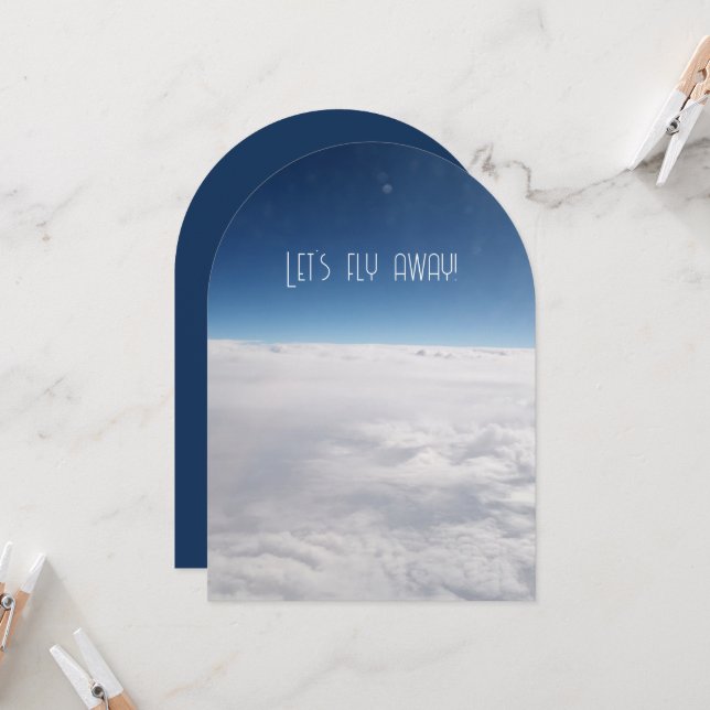 Invitación The Sky Is the Limit Let's Fly Away Beautiful (Anverso/Reverso In Situ)