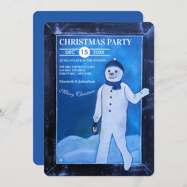 Invitación The Snowman's Escape Christmas Party (Anverso / Reverso)
