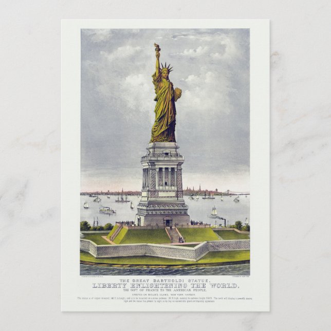 Invitación The Statue of Liberty, The Great Bartholdi Statue (Anverso)