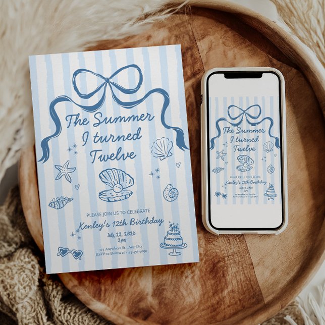 Invitación The Summer I turned 12 Birthday Invitation (Subido por el creador)