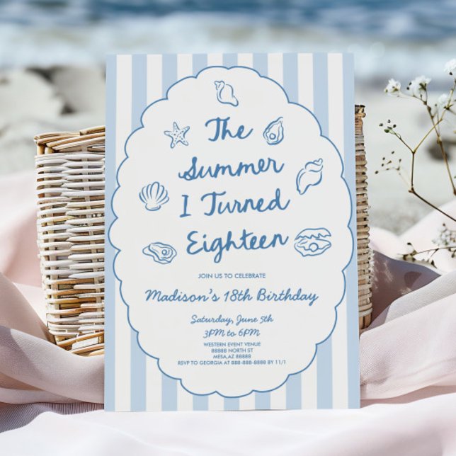 Invitación The Summer I Turned Eighteen 18th Birthday Party (Subido por el creador)