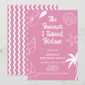 Invitación The Summer I Turned Sixteen 16th Birthday Party