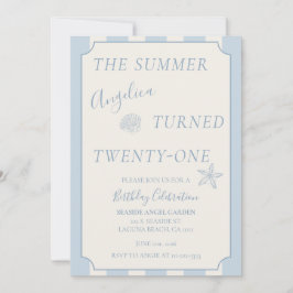 Invitación The Summer She Turned 21 Coastal Birthday Party