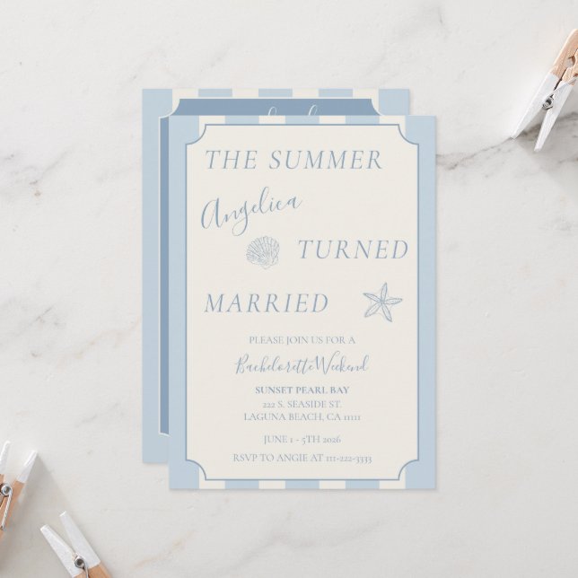 Invitación The Summer She Turned Married Bachelorette Weekend (Anverso/Reverso In Situ)