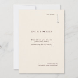 Invitación The Taper Flame- Religious Rite Notice Invitation