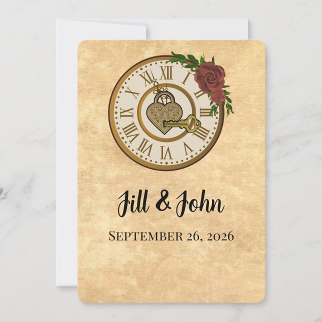 Invitación The Timeless Nocturne: Clockwork Heart Invitation (Anverso)